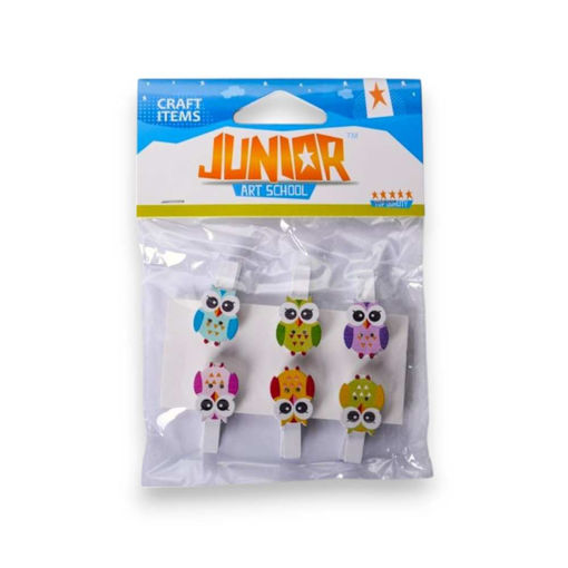 Picture of CRAFT WOODEN PEG WITH OWL - 6 PACK
